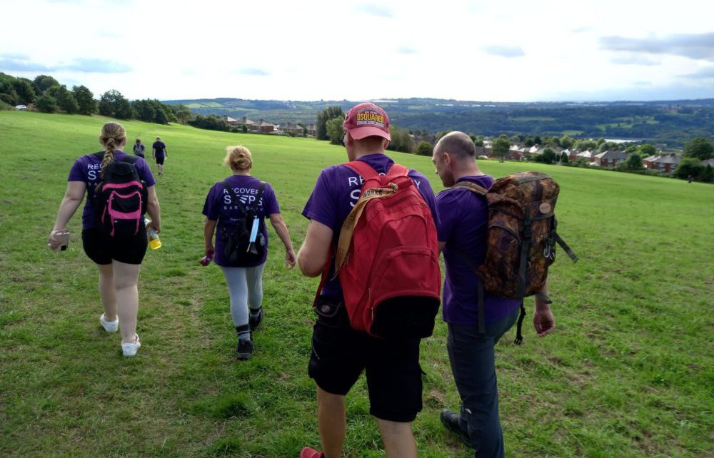 Barnsley Recovery Steps, a Humankind service, on a recovery walk through Barnsley