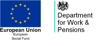 Logos for Department for Work & Pensions and the European Social Fund